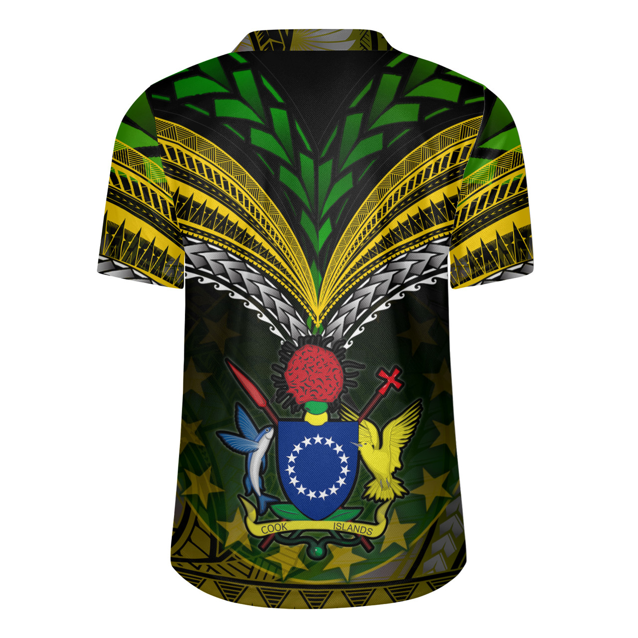 Cook Islands Flag Color With Traditional Patterns Men's All Over Printing Rugby Jersey