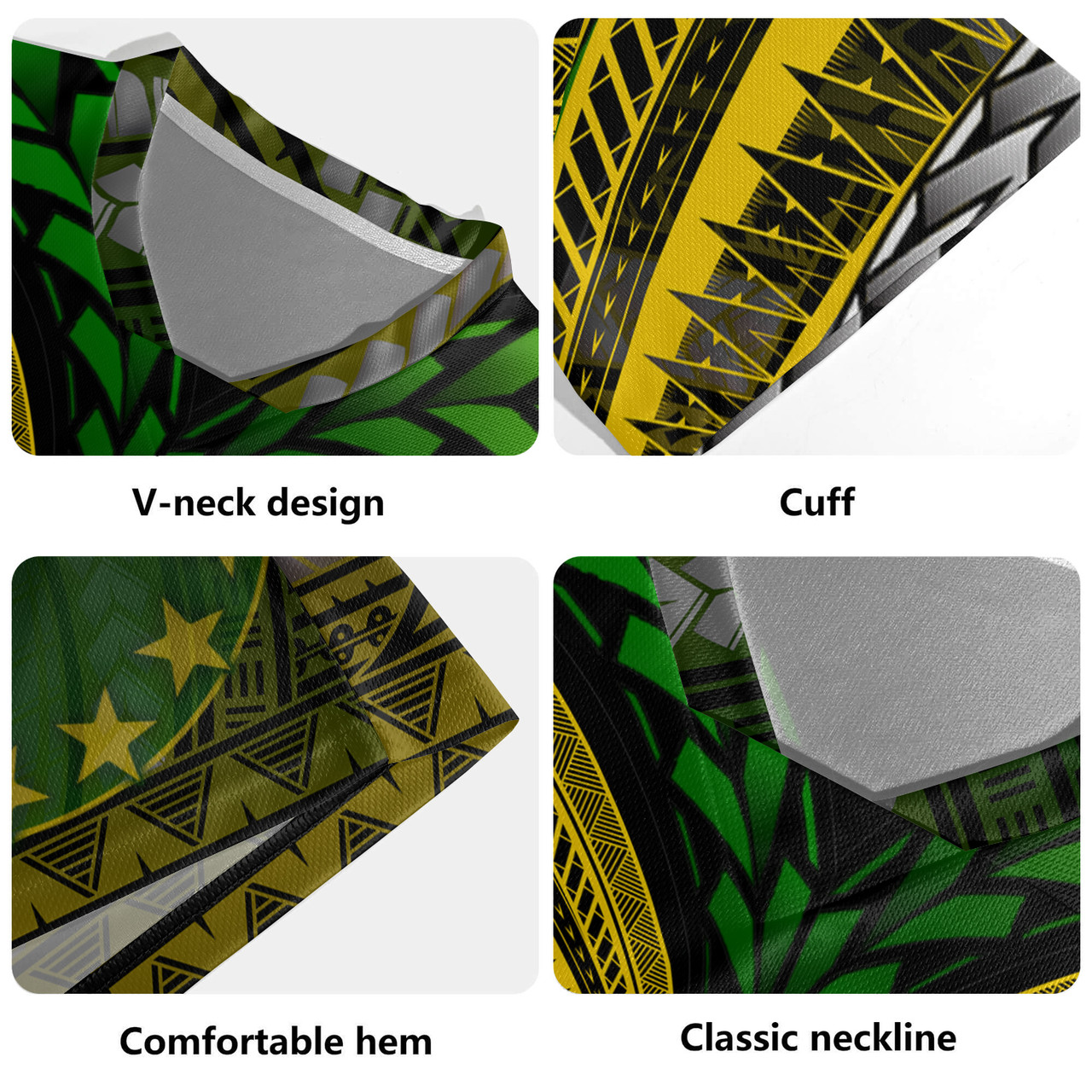 Cook Islands Flag Color With Traditional Patterns Men's All Over Printing Rugby Jersey