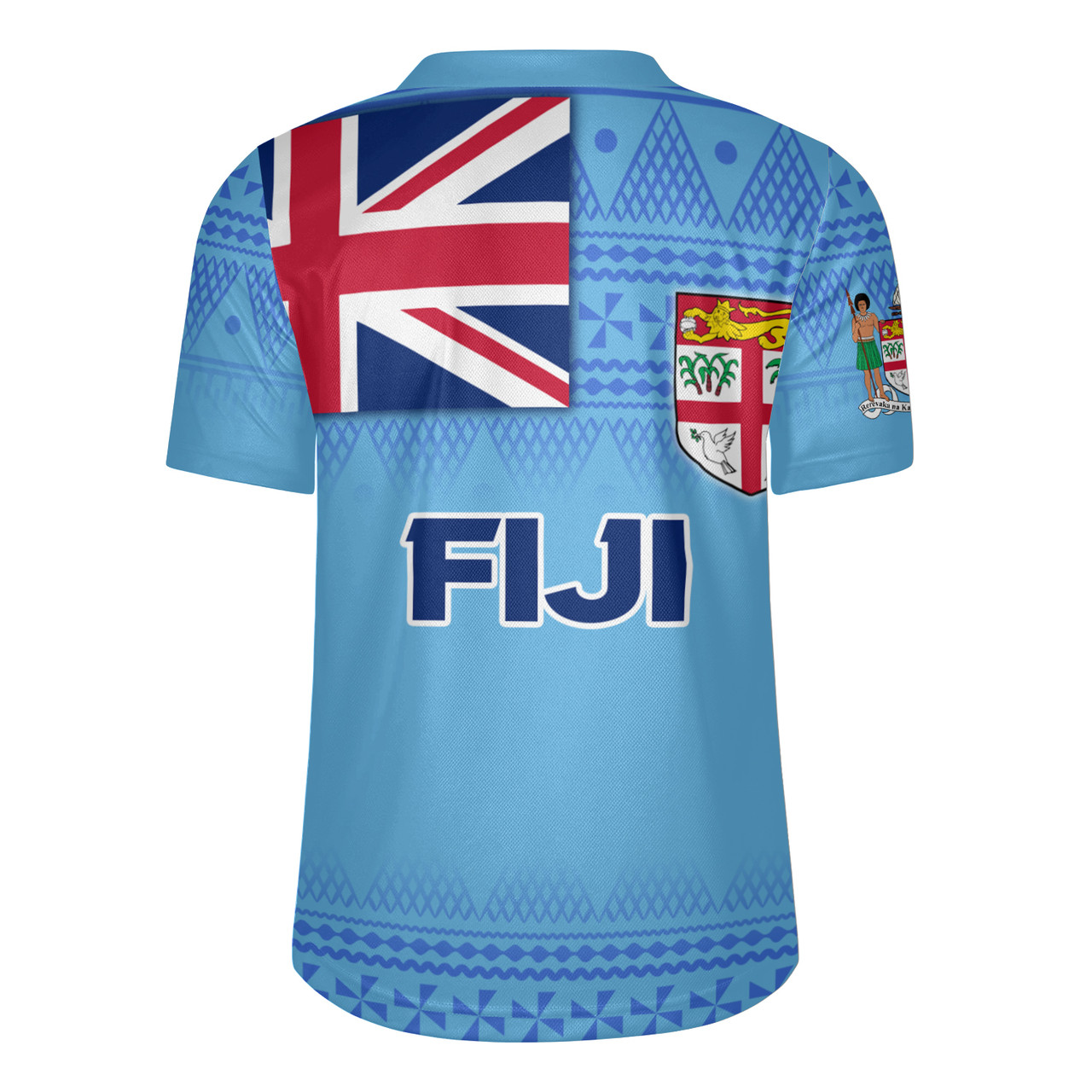 Fiji Flag Color With Traditional Patterns Men's All Over Printing Rugby Jersey