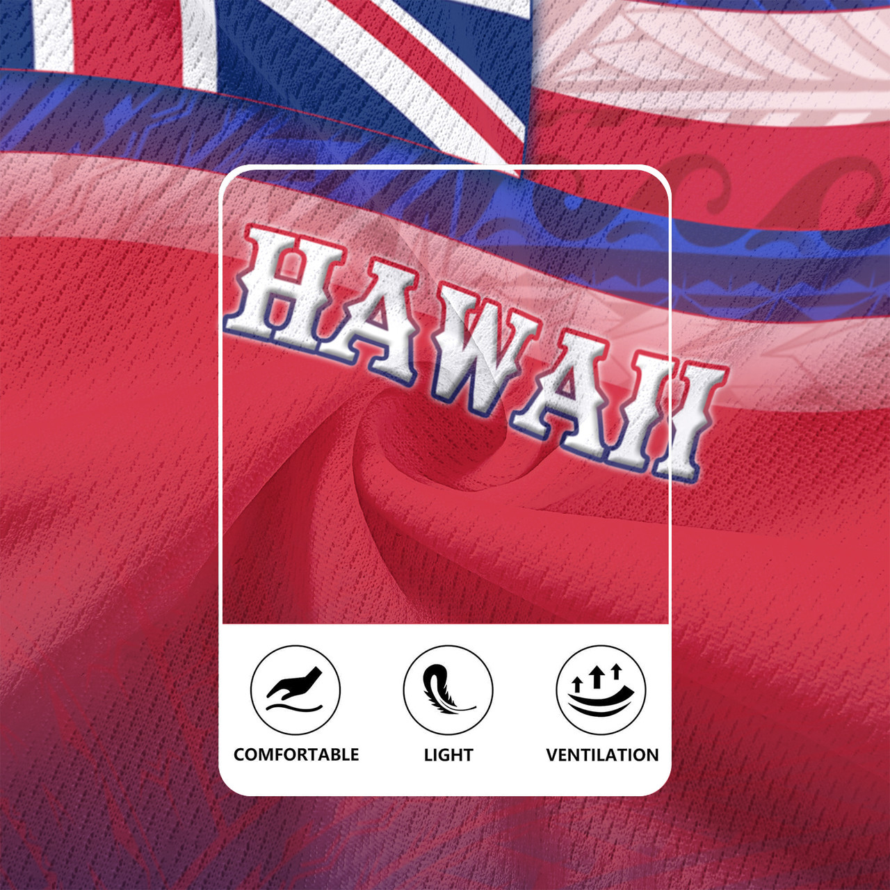 Hawaii Flag Color With Traditional Patterns Men's All Over Printing Rugby Jersey