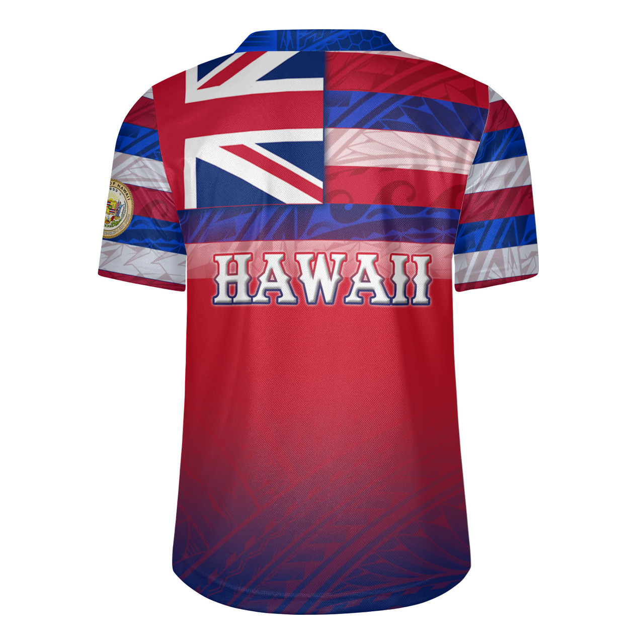 Hawaii Flag Color With Traditional Patterns Men's All Over Printing Rugby Jersey