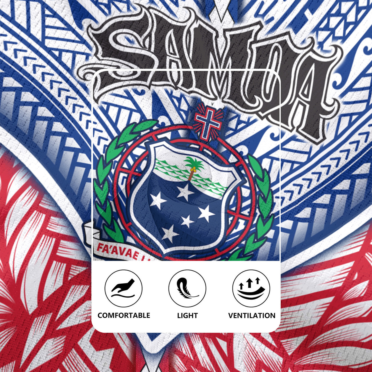 Samoa Map And Seal Samoan Patterns Men's All Over Printing Rugby Jersey