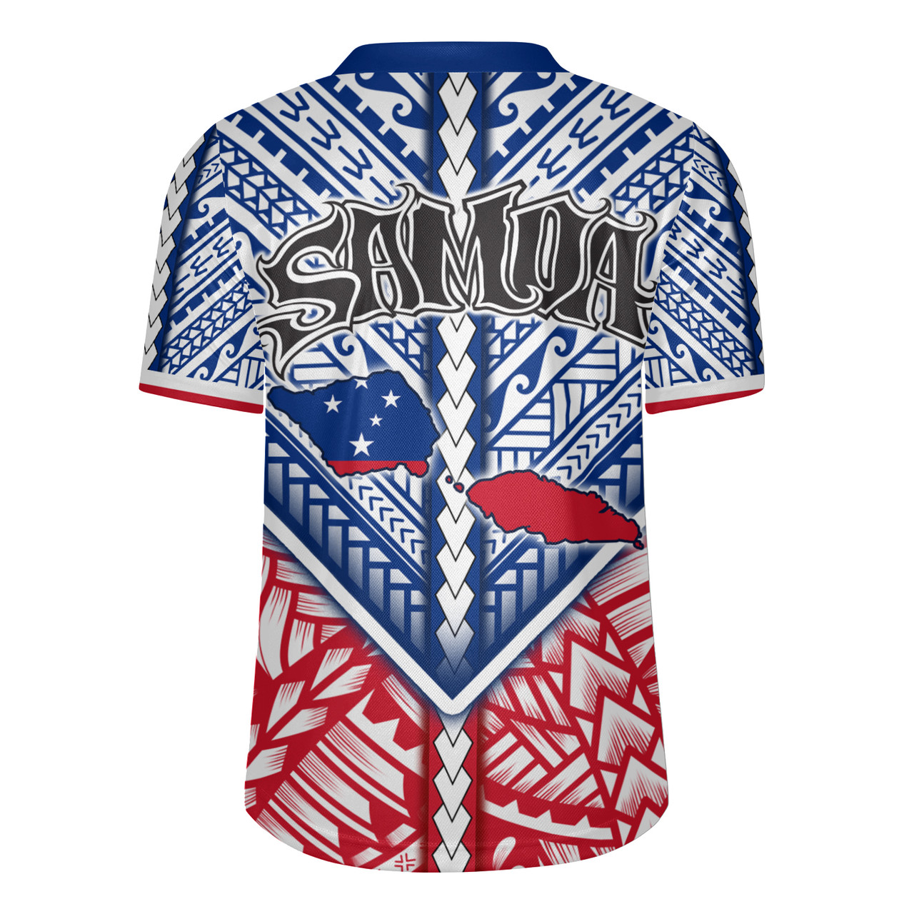 Samoa Map And Seal Samoan Patterns Men's All Over Printing Rugby Jersey