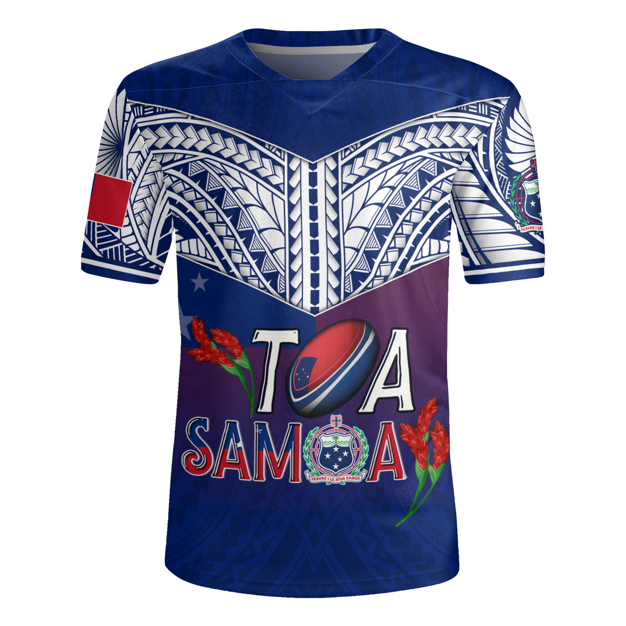 Samoa Toa Samoa Teuilia Flowers Style Men's All Over Printing Rugby Jersey