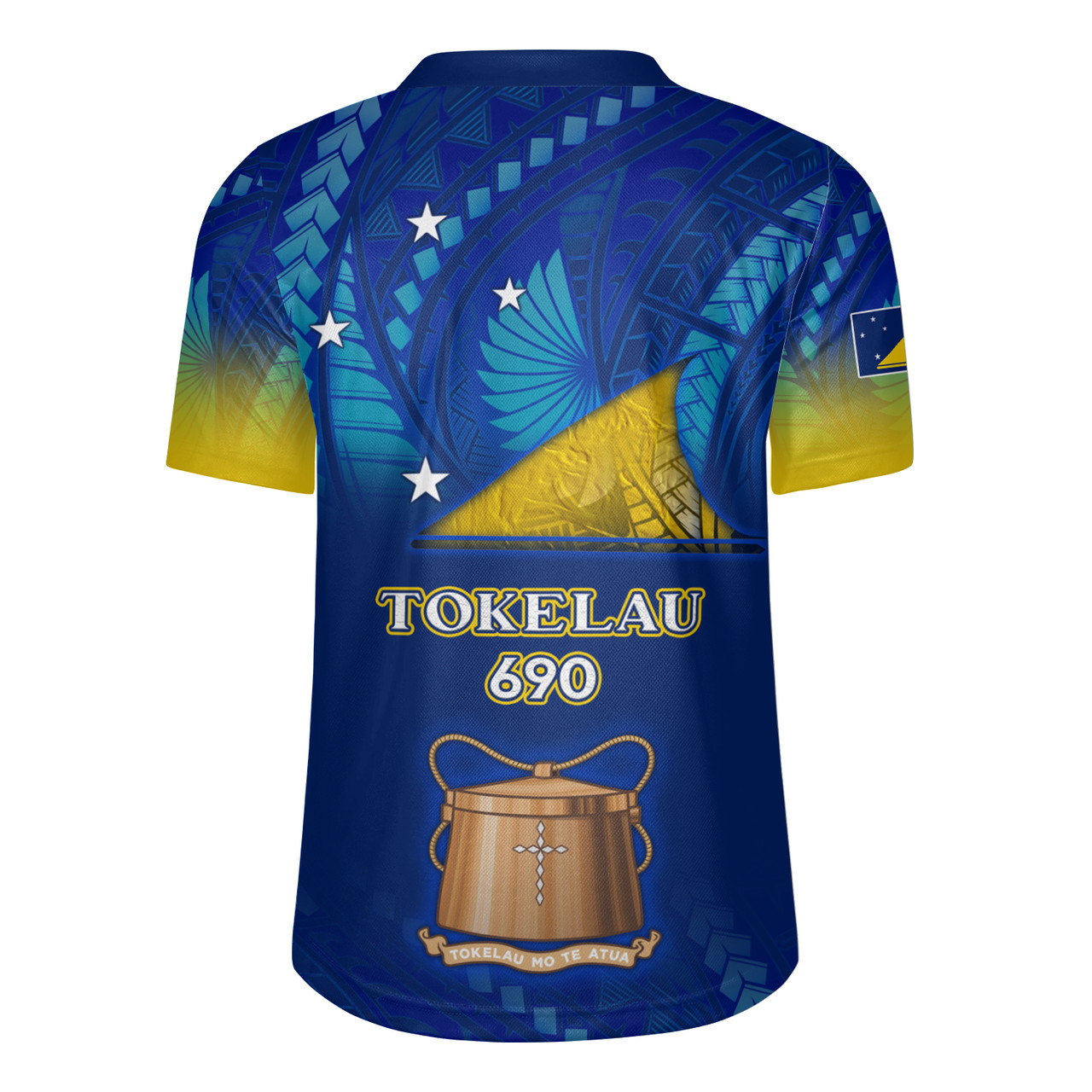 Tokelau Flag Color With Traditional Patterns Men's All Over Printing Rugby Jersey
