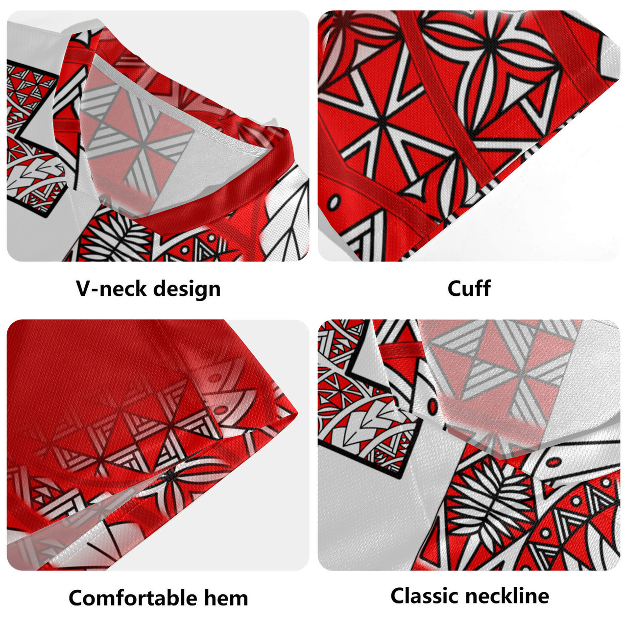 Tonga Flag Color With Traditional Patterns Men's All Over Printing Rugby Jersey