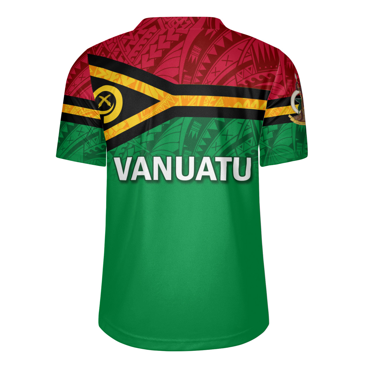 Vanuatu Flag Color With Traditional Patterns Men's All Over Printing Rugby Jersey