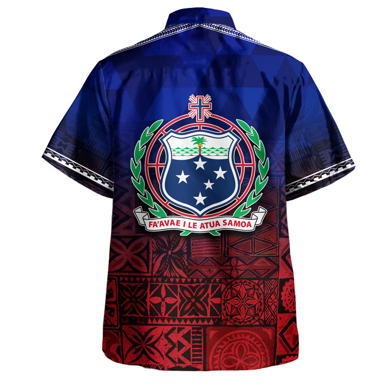 Samoa Hawaiian Shirt Lowpolly Pattern with Polynesian Motif