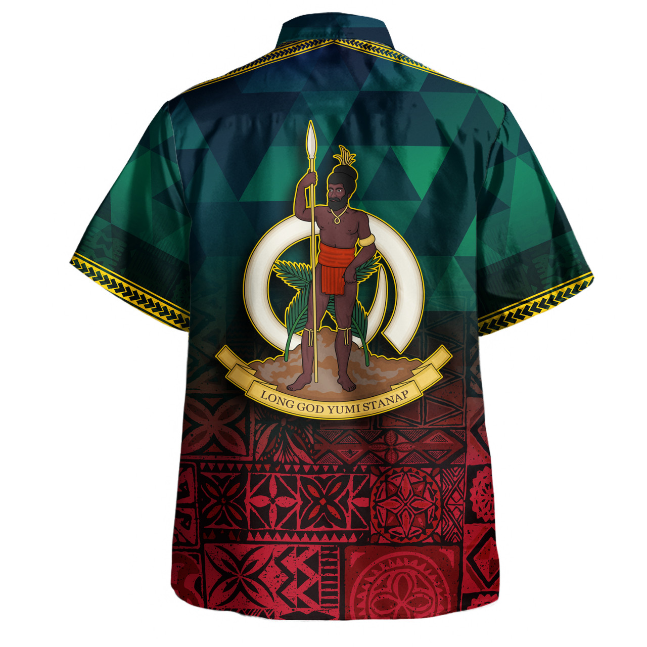 Vanuatu Hawaiian Shirt Lowpolly Pattern with Polynesian Motif
