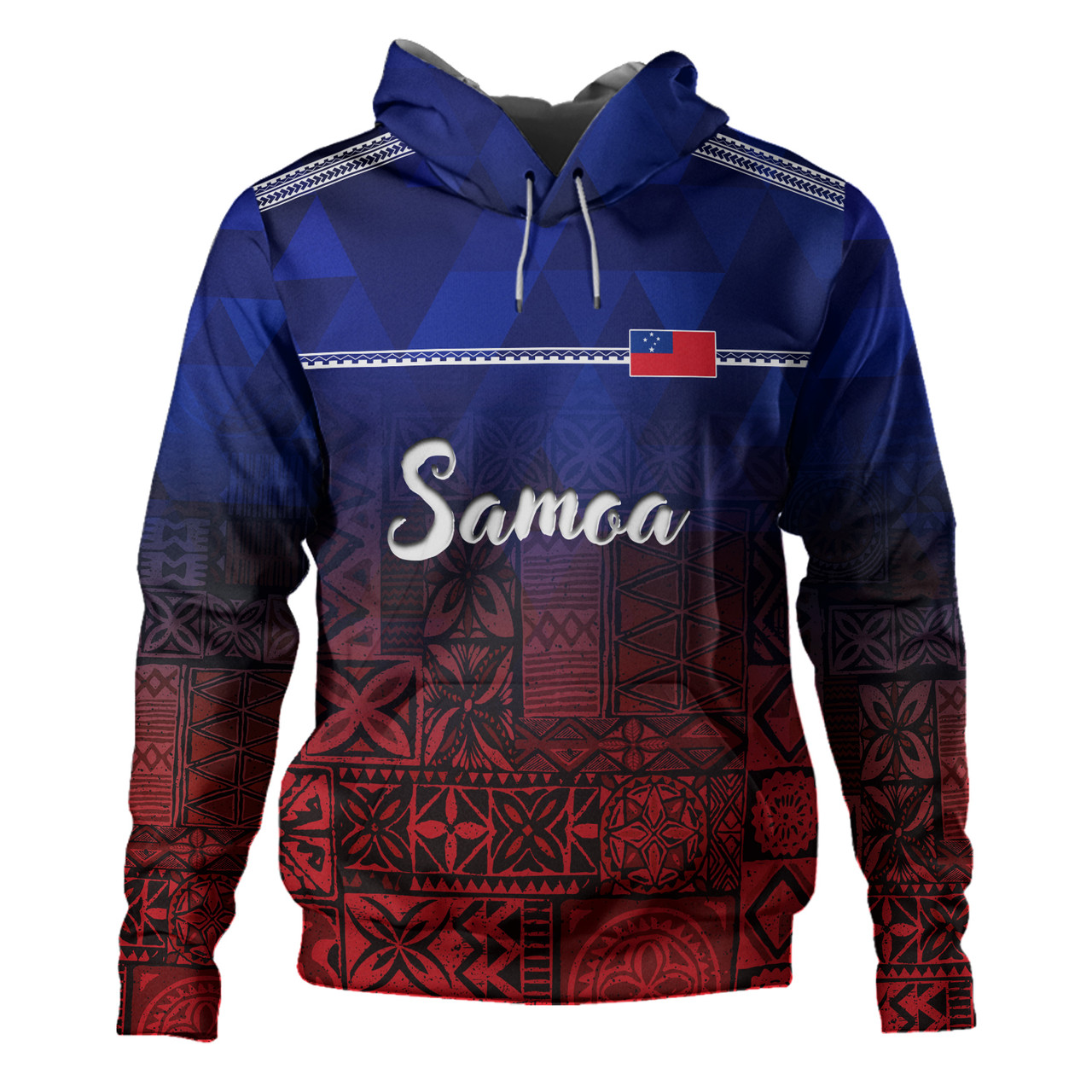 Samoa Hoodie Lowpolly Pattern with Polynesian Motif