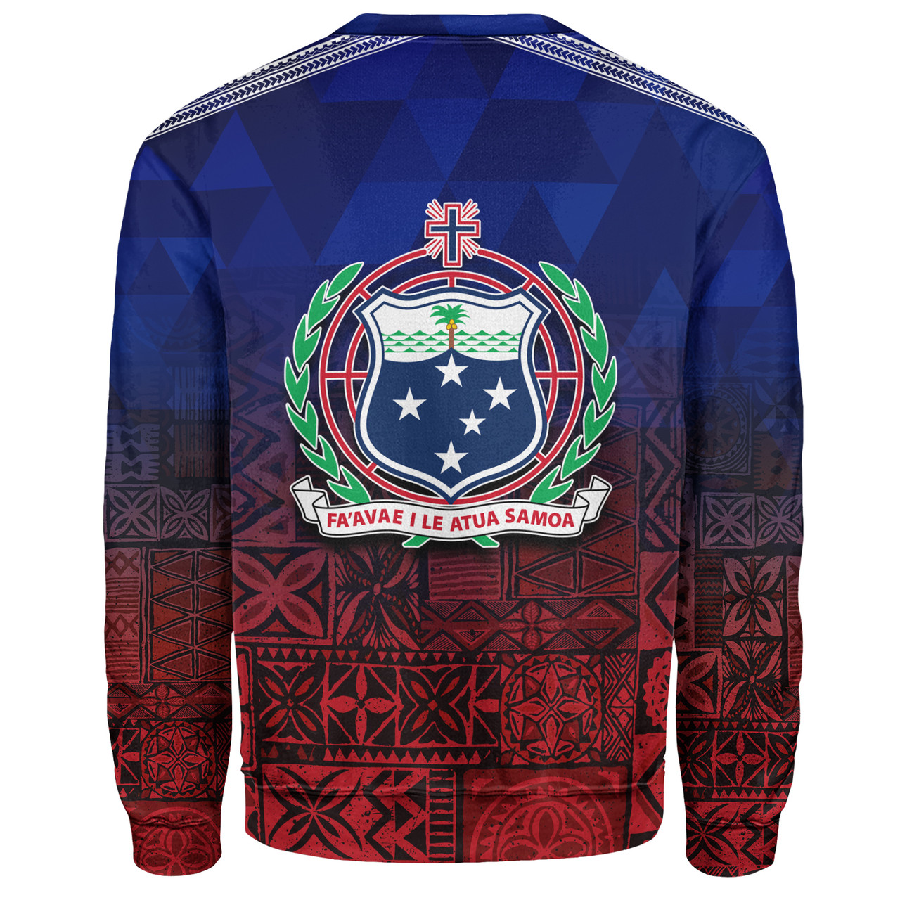 Samoa Sweatshirt Lowpolly Pattern with Polynesian Motif