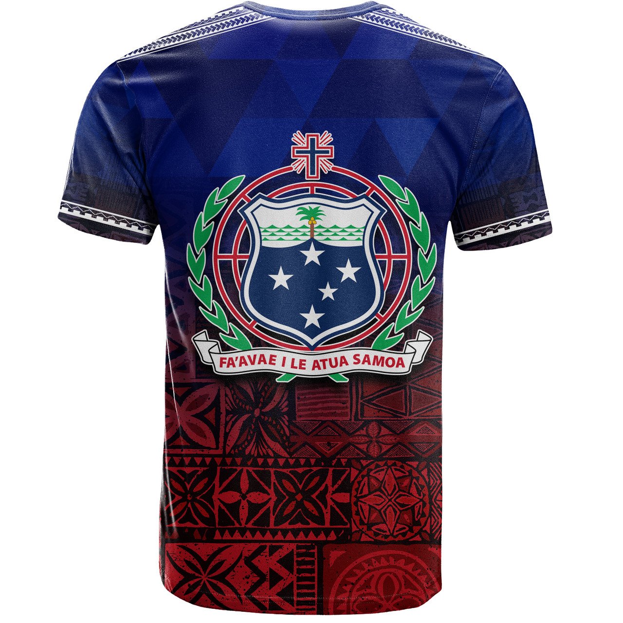 Samoa T-Shirt Lowpolly Pattern with Polynesian Motif