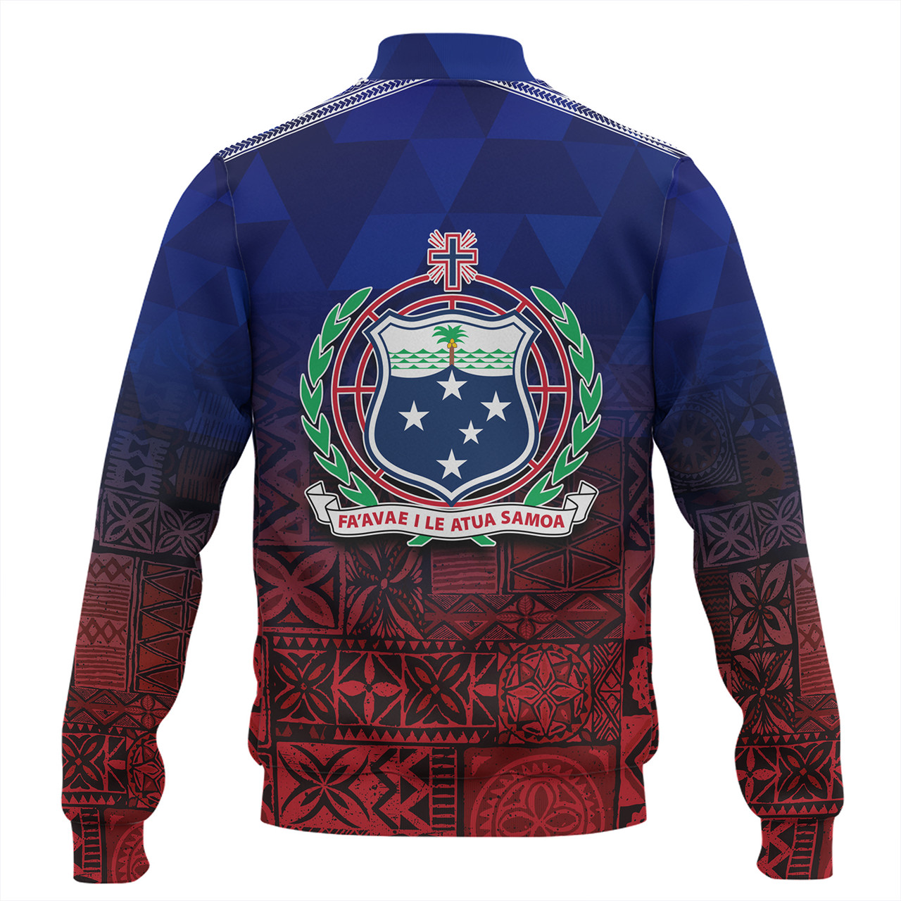 Samoa Baseball Jacket Lowpolly Pattern with Polynesian Motif