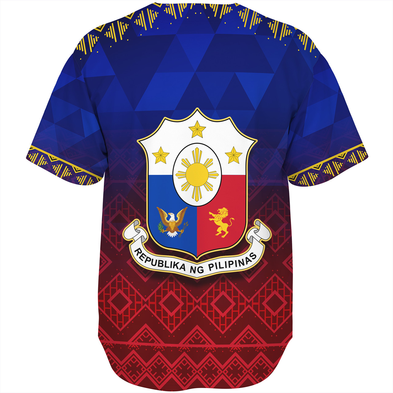 Philippines Filipinos Baseball Shirt Lowpolly Pattern with Tribal Motif