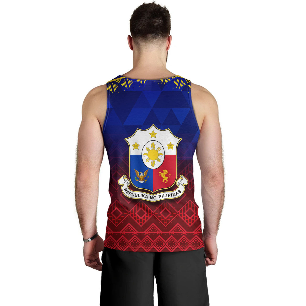 Philippines Filipinos Tank Top Lowpolly Pattern with Tribal Motif