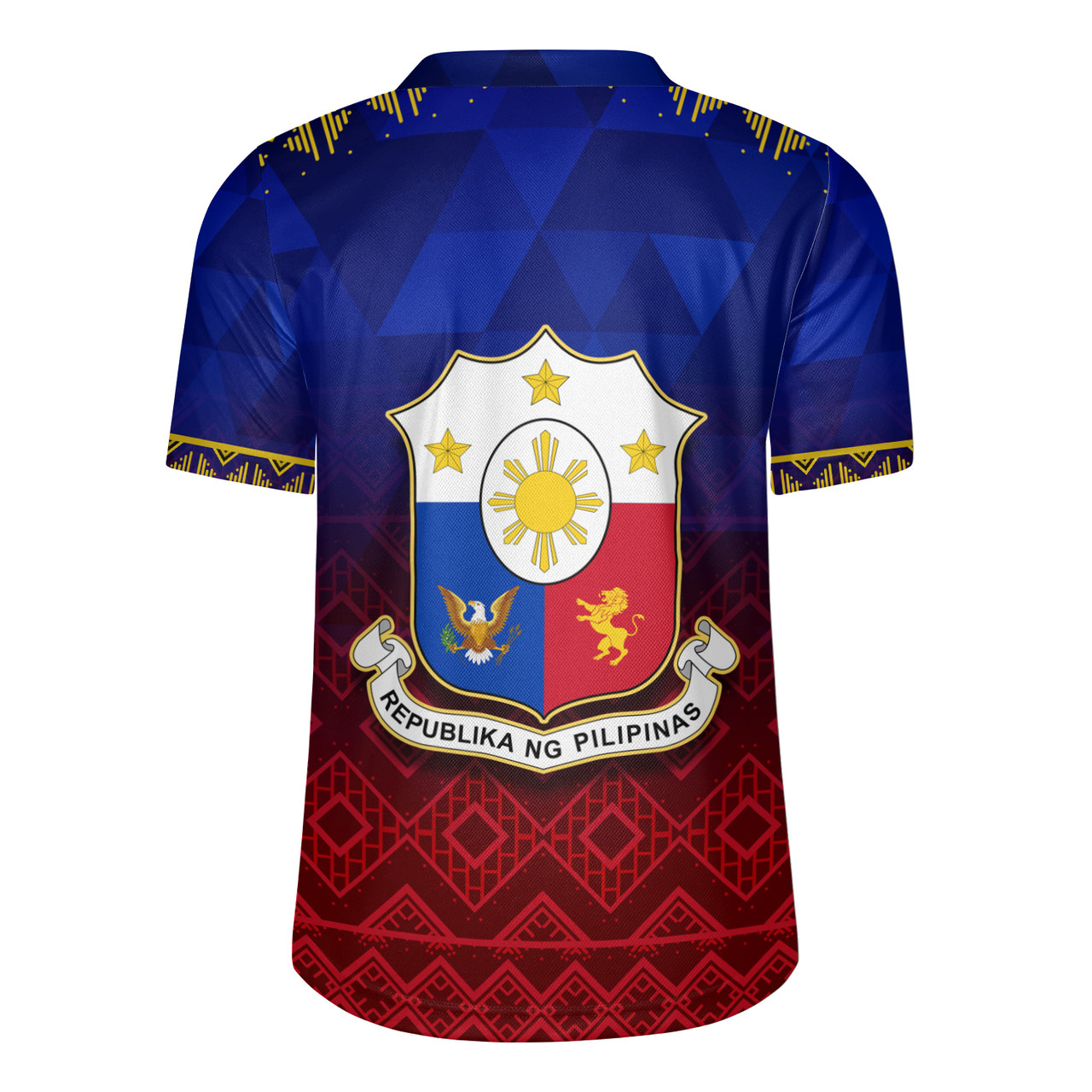Philippines Filipinos Rugby Jersey Lowpolly Pattern with Polynesian Motif