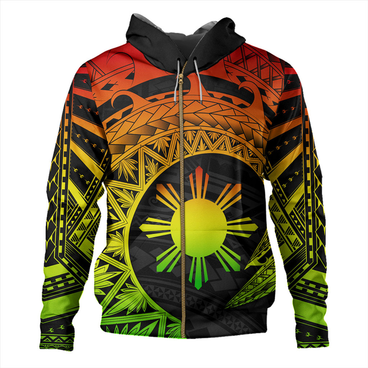 Philippines Filipinos Hoodie Sun Tribal Polynesia Reggae