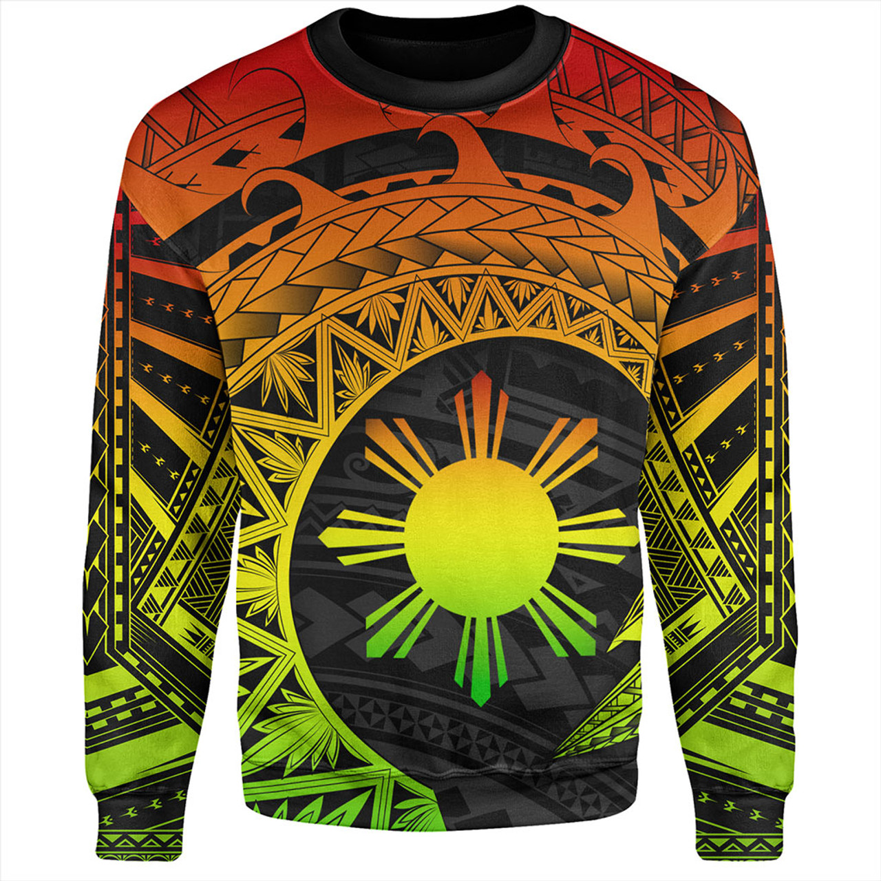 Philippines Filipinos Sweatshirt Sun Tribal Polynesia Reggae