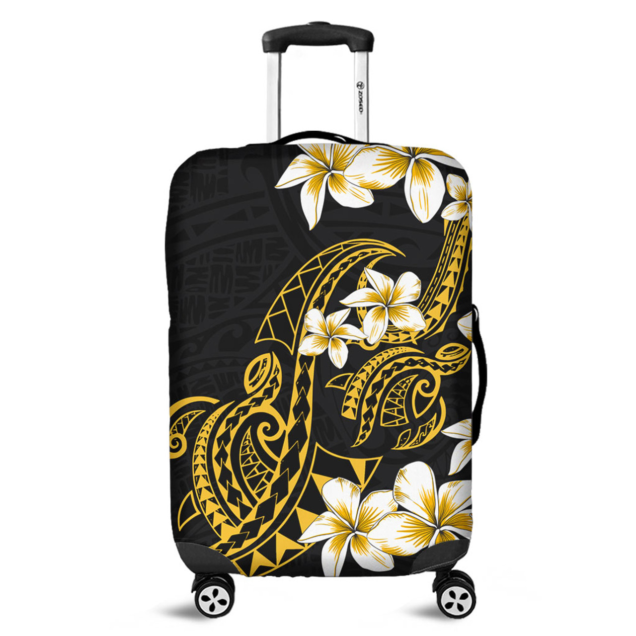 Hawaii Luggage Cover Polynesian Tribal Tattoo Plumeria Flower