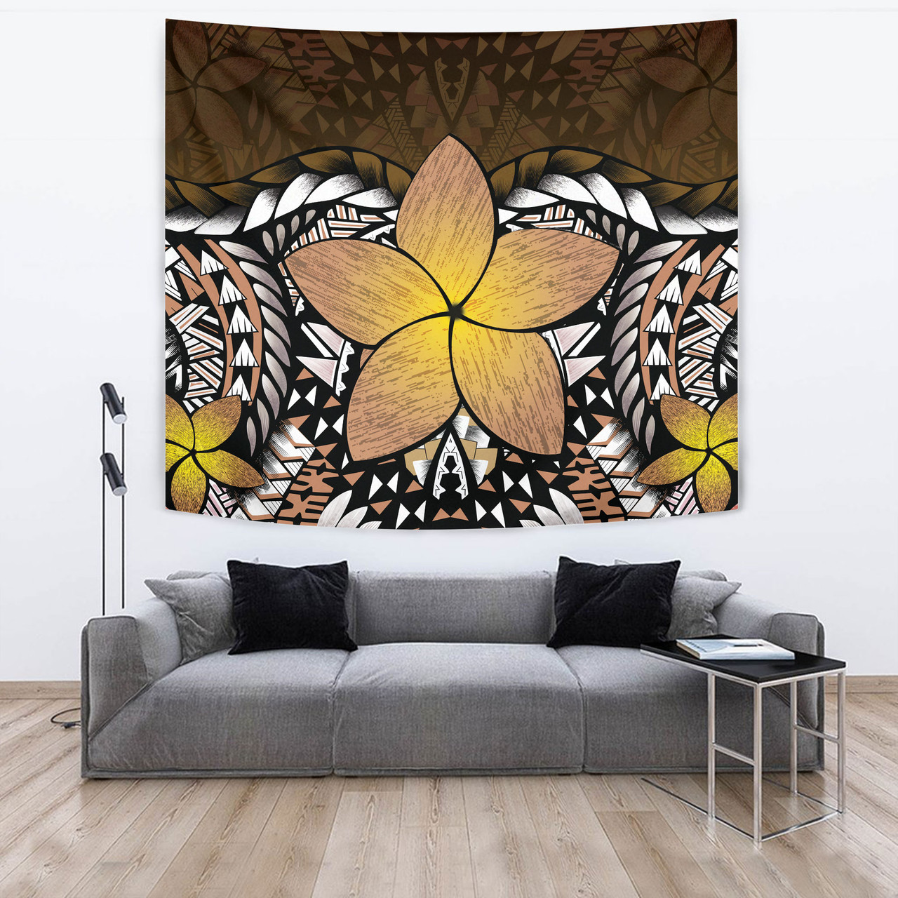 Hawaii Tapestry Hawaii Plumeria Polynesian Traditional Patterns Vintage Version