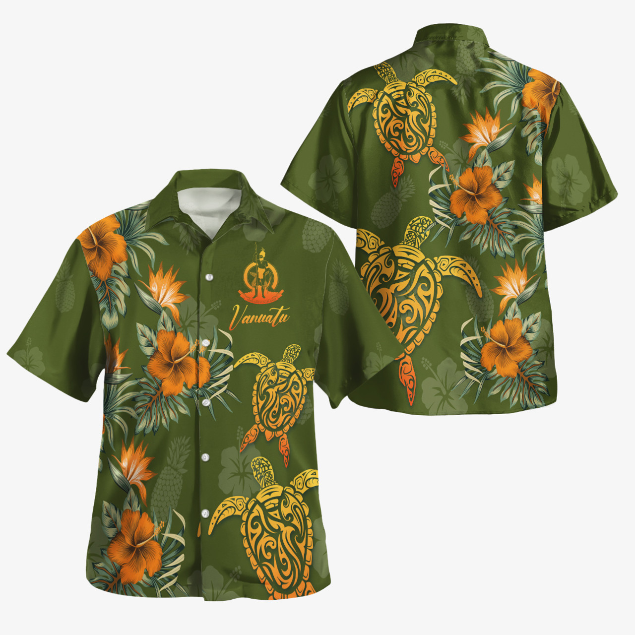 Vanuatu Polynesian Pattern Combo Dress And Shirt Tropical Summer