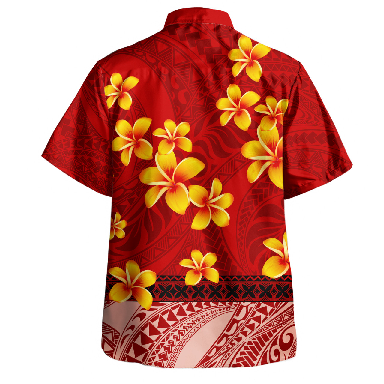 Samoa Hawaiian Shirt Plumeria Flower Fabric Design