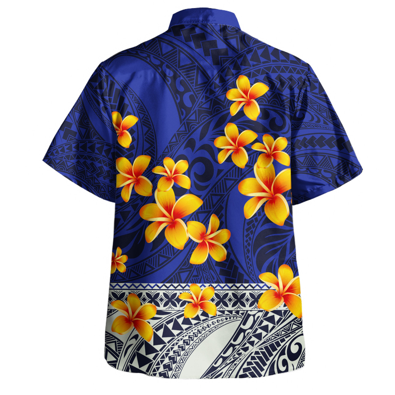 Samoa Combo Dress And Shirt Plumeria Flower Fabric Design Blue