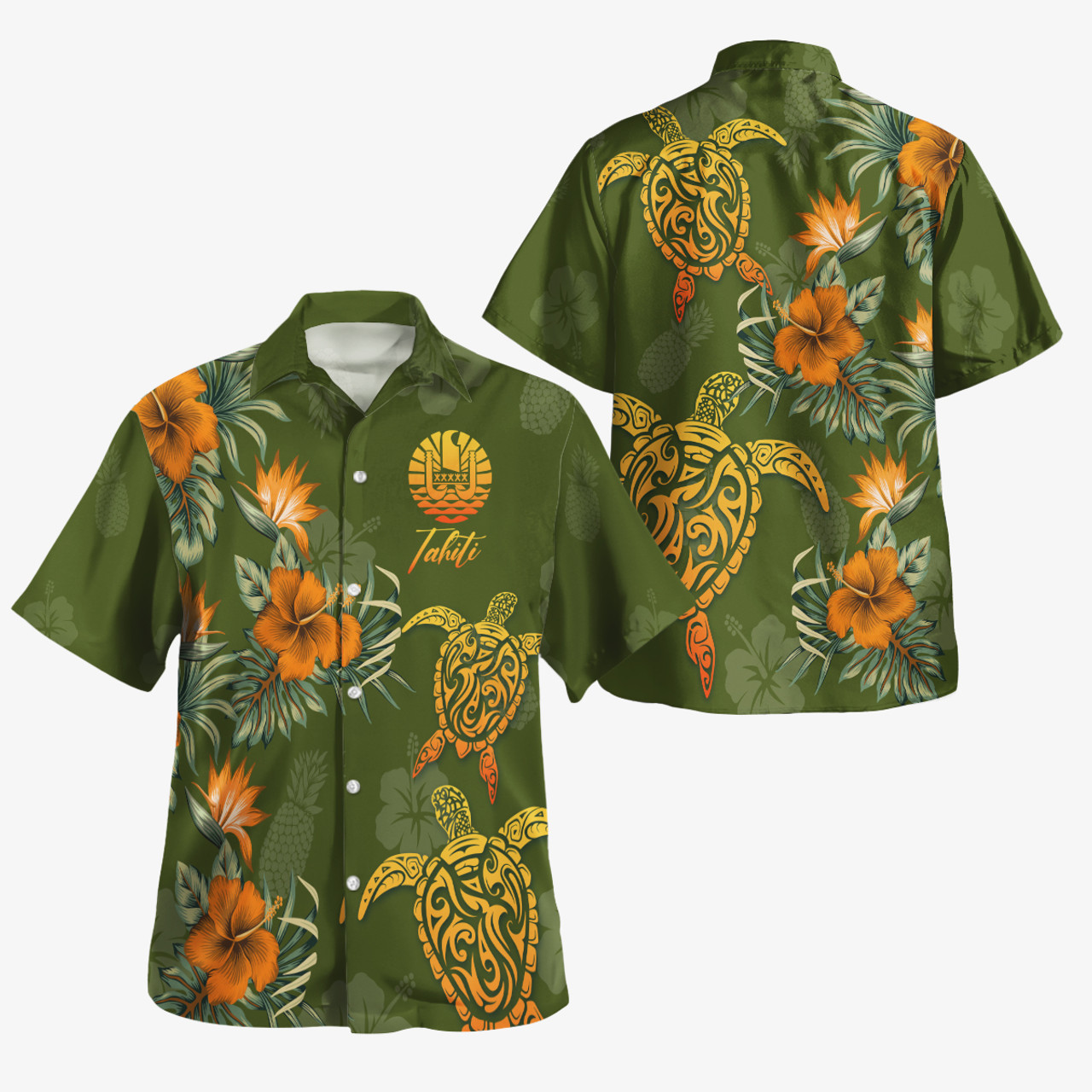 Tahiti Custom Personalised Hawaiian Shirt Polynesian Tropical Summer