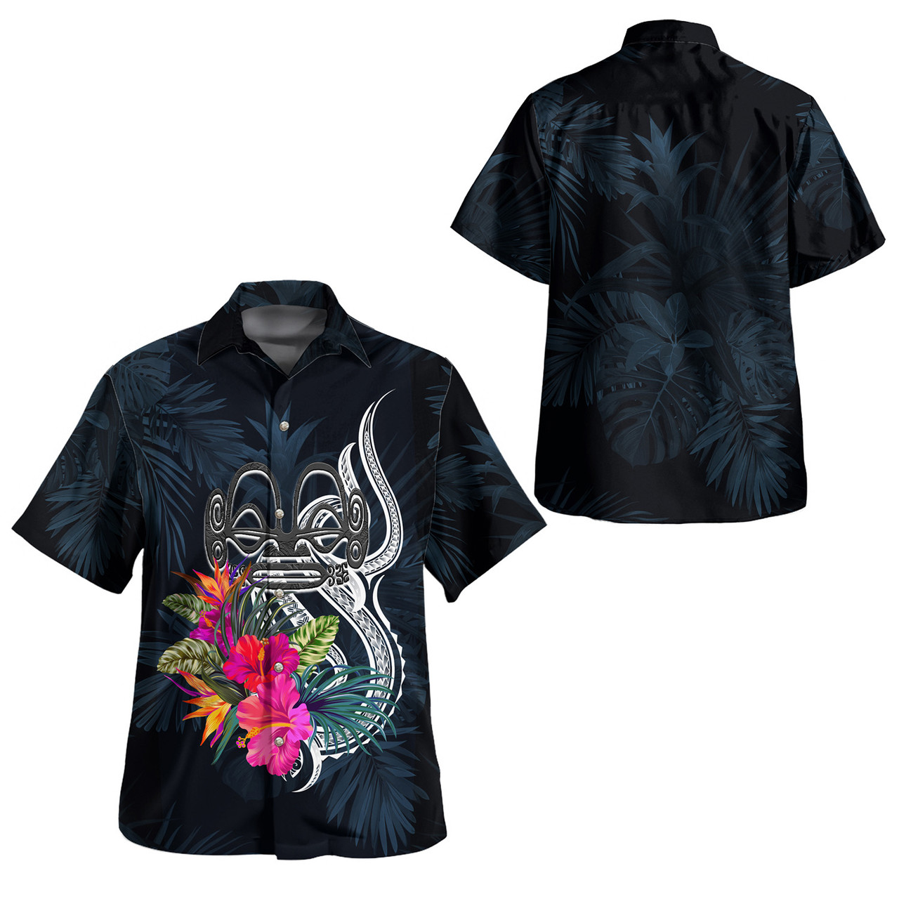 Marquesas Islands Combo Off Shoulder Long Dress And Shirt Tropical Flower