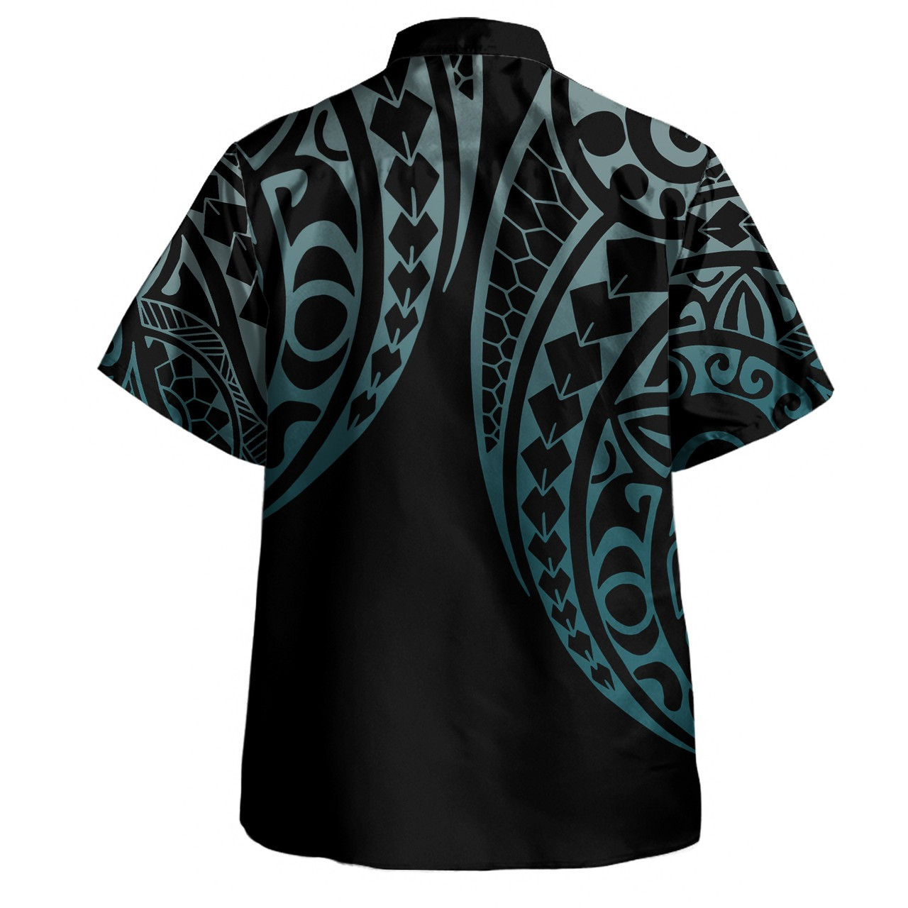 American Samoa Combo Short Sleeve Dress And Shirt Kakau Style Turquoise