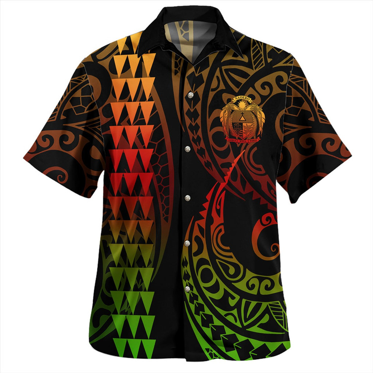 Nauru Combo Short Sleeve Dress And Shirt Kakau Style Reggae