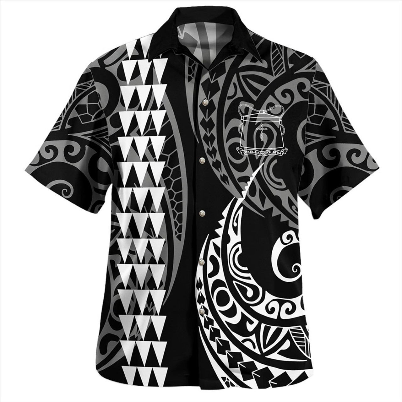 Tokelau Combo Short Sleeve Dress And Shirt Kakau Style White