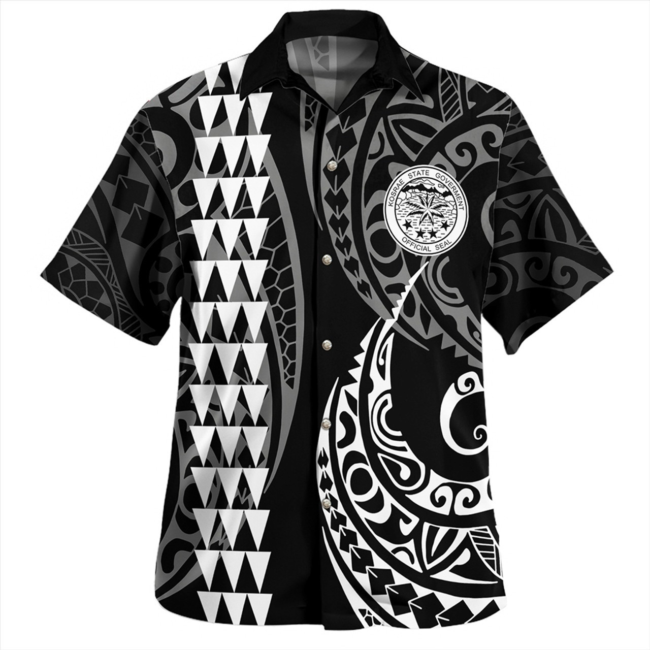 Kosrae Combo Short Sleeve Dress And Shirt Kakau Style White