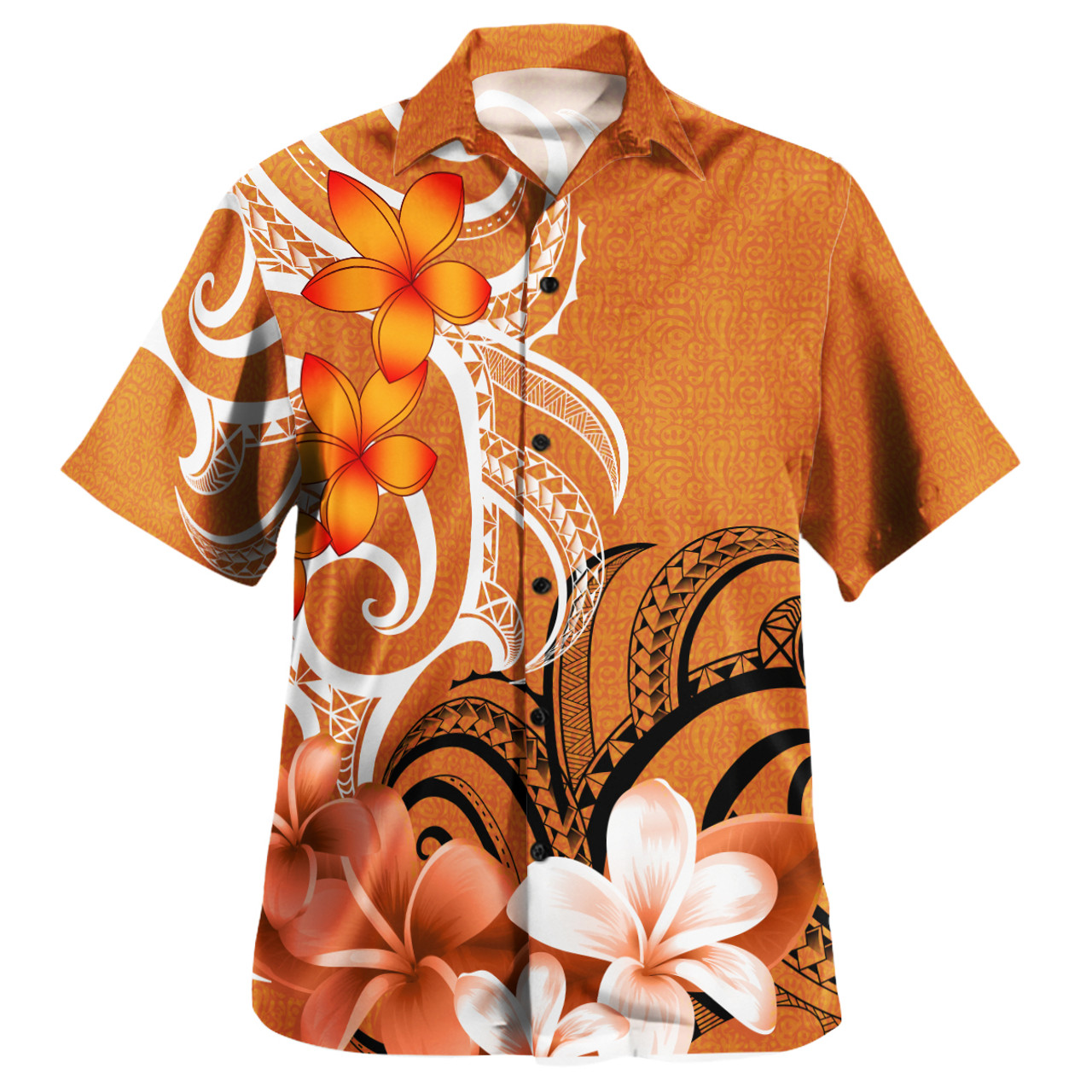 Polynesian Custom Personalised Hawaiian Shirt Polynesian Floral Spirit Orange