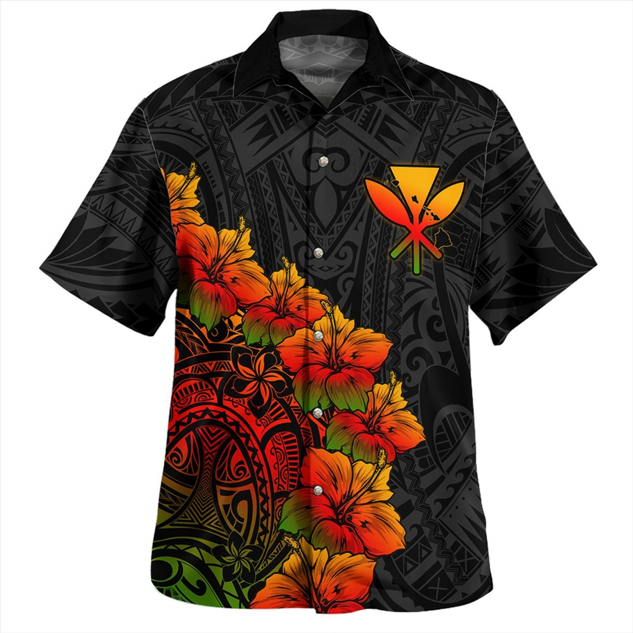 Hawaii Combo Short Sleeve Dress And Shirt Kanaka Map Style Tropical