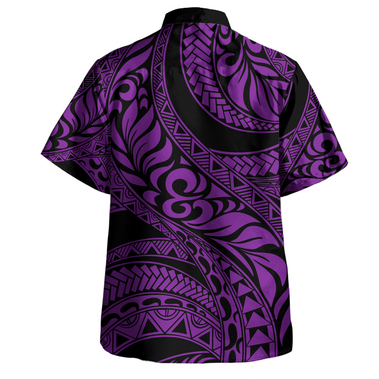 Hawaii Combo Short Sleeve Dress And Shirt Tribal Pattern Polynesian Purple