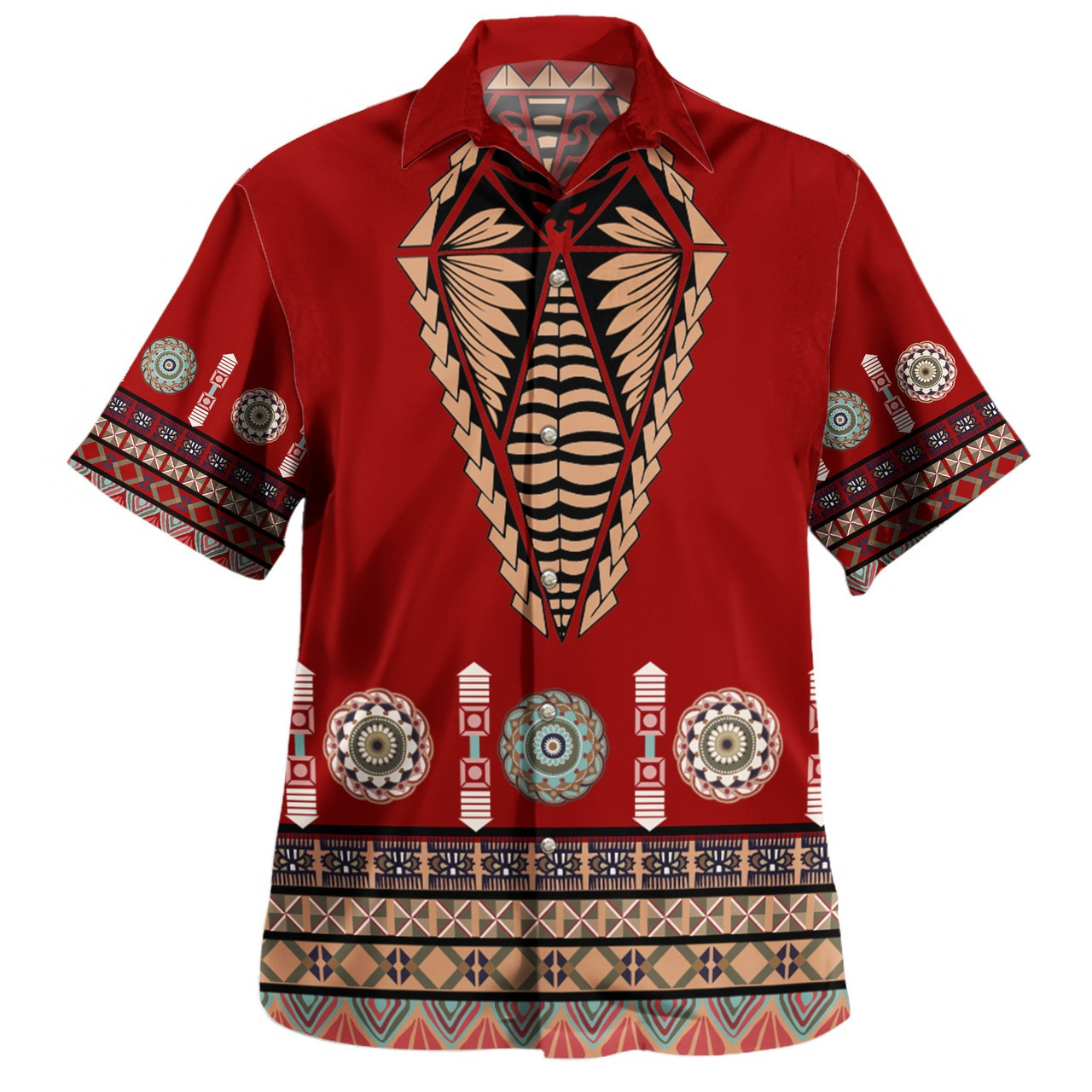 Tonga Combo Short Sleeve Dress And Shirt Ngatu Design