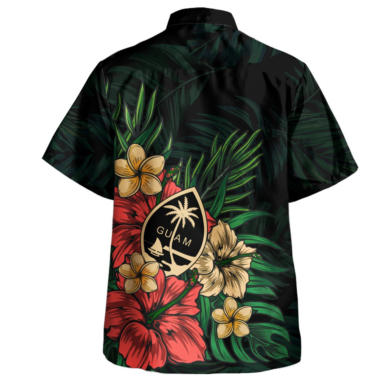 Guam Combo Short Sleeve Dress And Shirt Guam Leaf Tropical