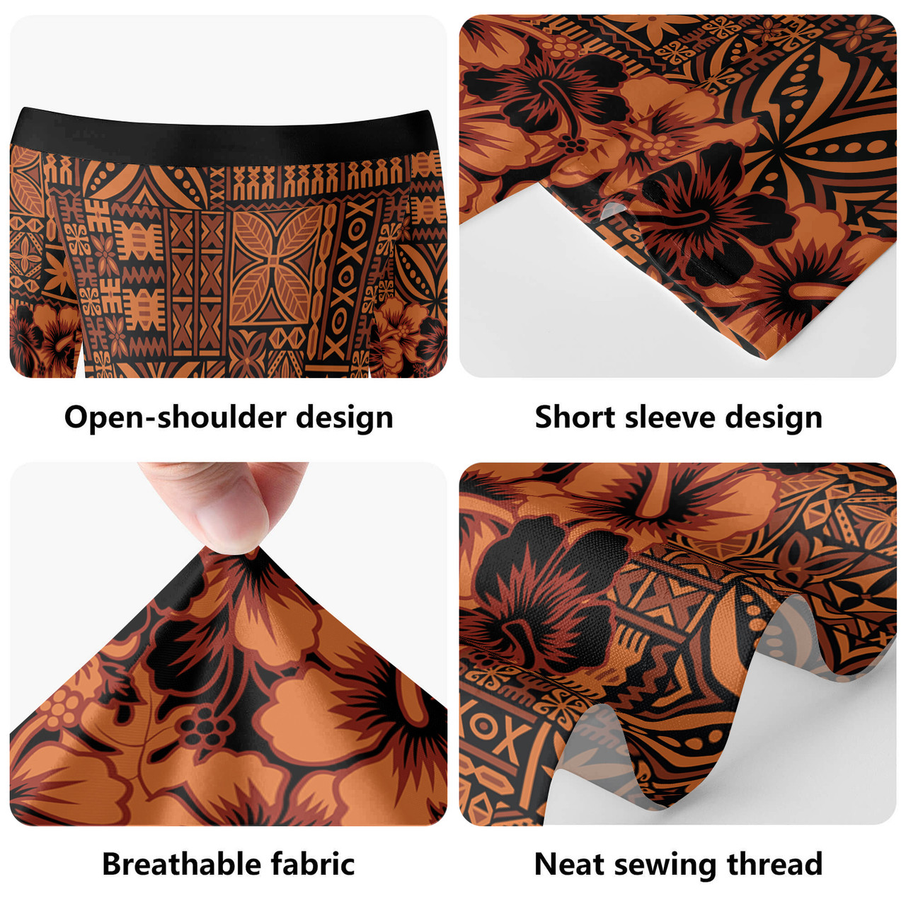 Fiji Combo Short Sleeve Dress And Shirt Hibiscus Festival