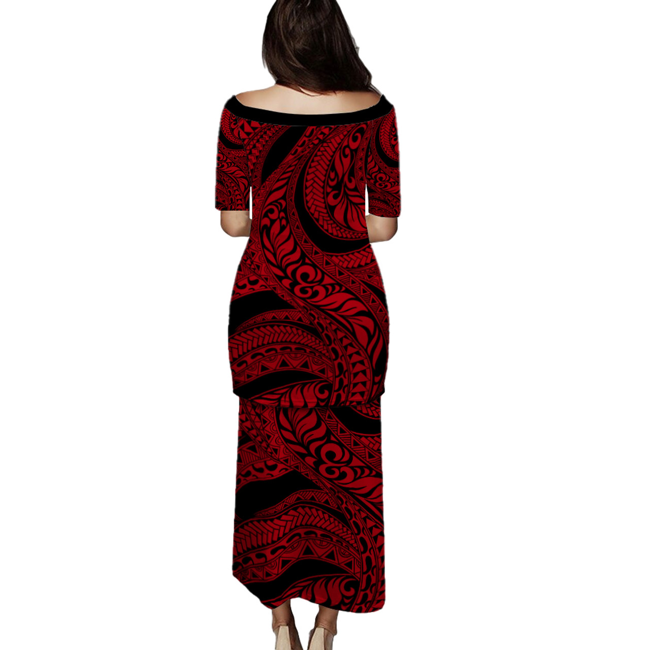 Hawaii Puletasi Tribal Pattern Polynesian Red