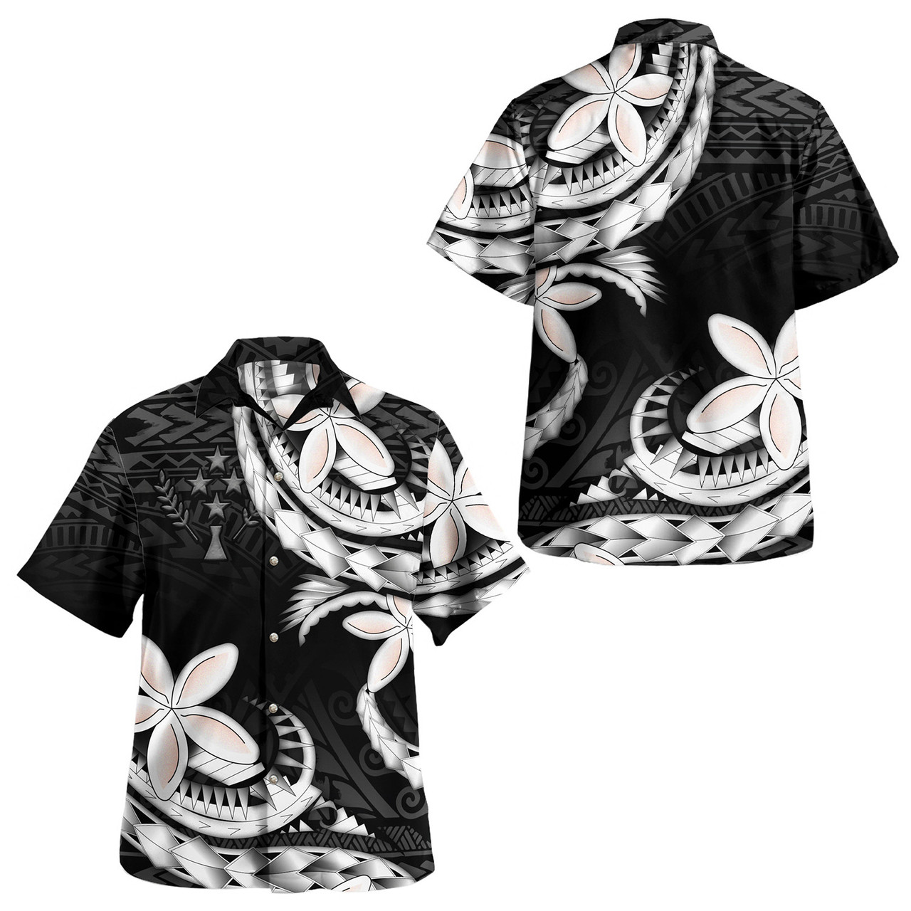 Kosrae Combo Puletasi And Shirt Polynesian Patterns Plumeria Flowers Special Style