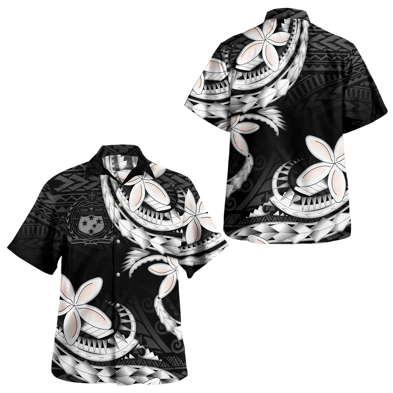 Samoa Combo Short Sleeve Dress And Shirt Polynesian Patterns Plumeria Flowers Special Style