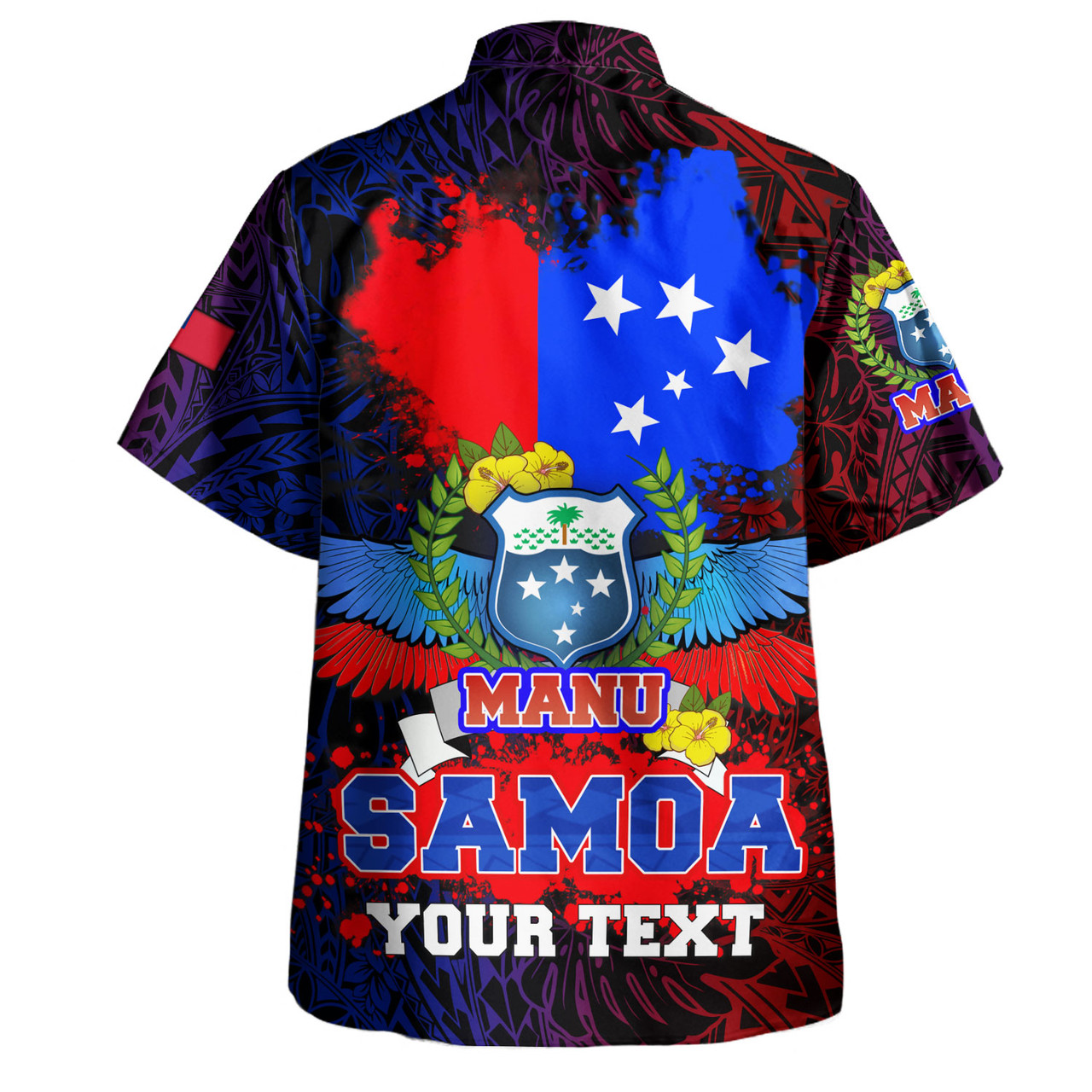 Samoa Custom Personalised Hawaiian Shirt Manu Wings Color Flag Style