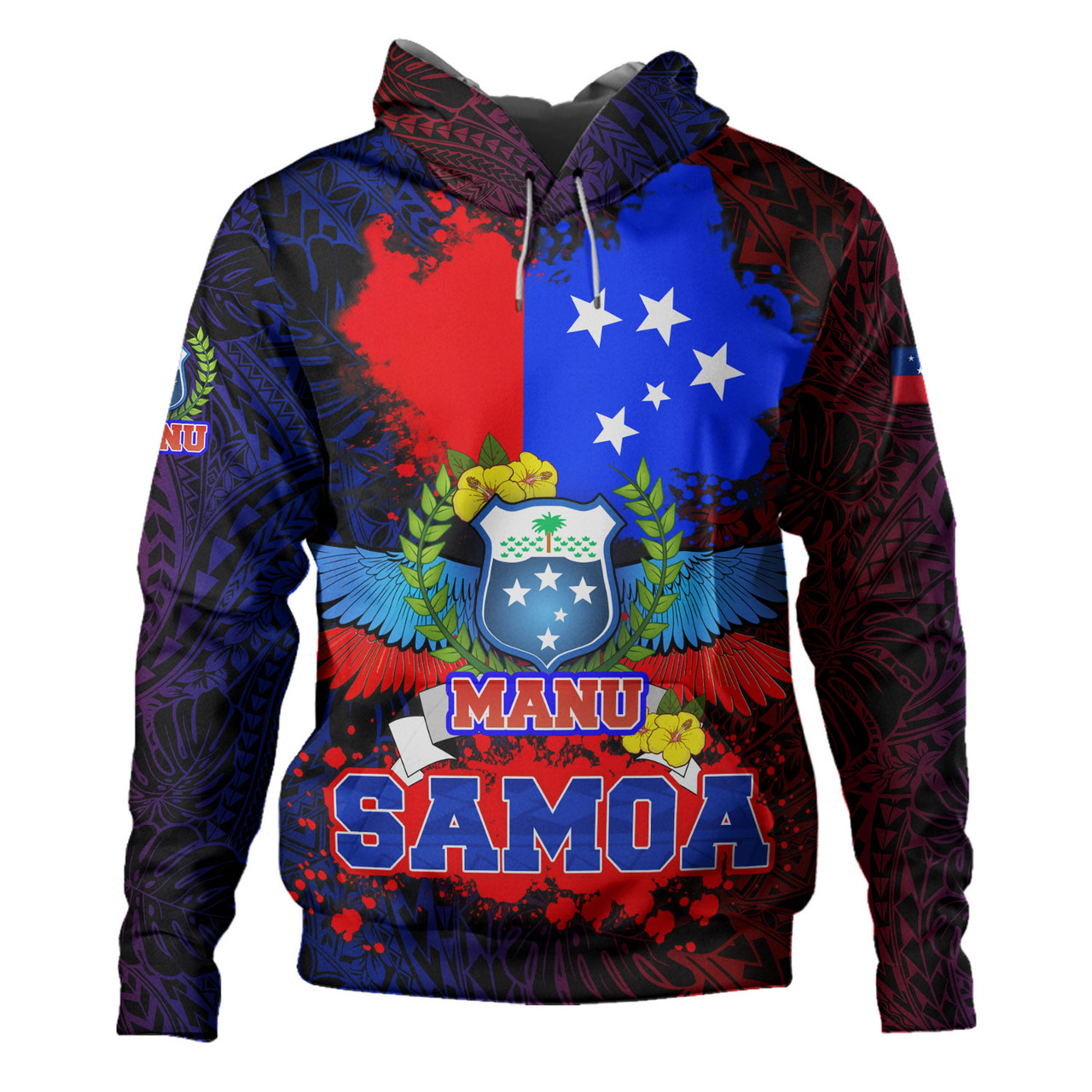 Samoa Custom Personalised Hoodie Manu Wings Color Flag Style