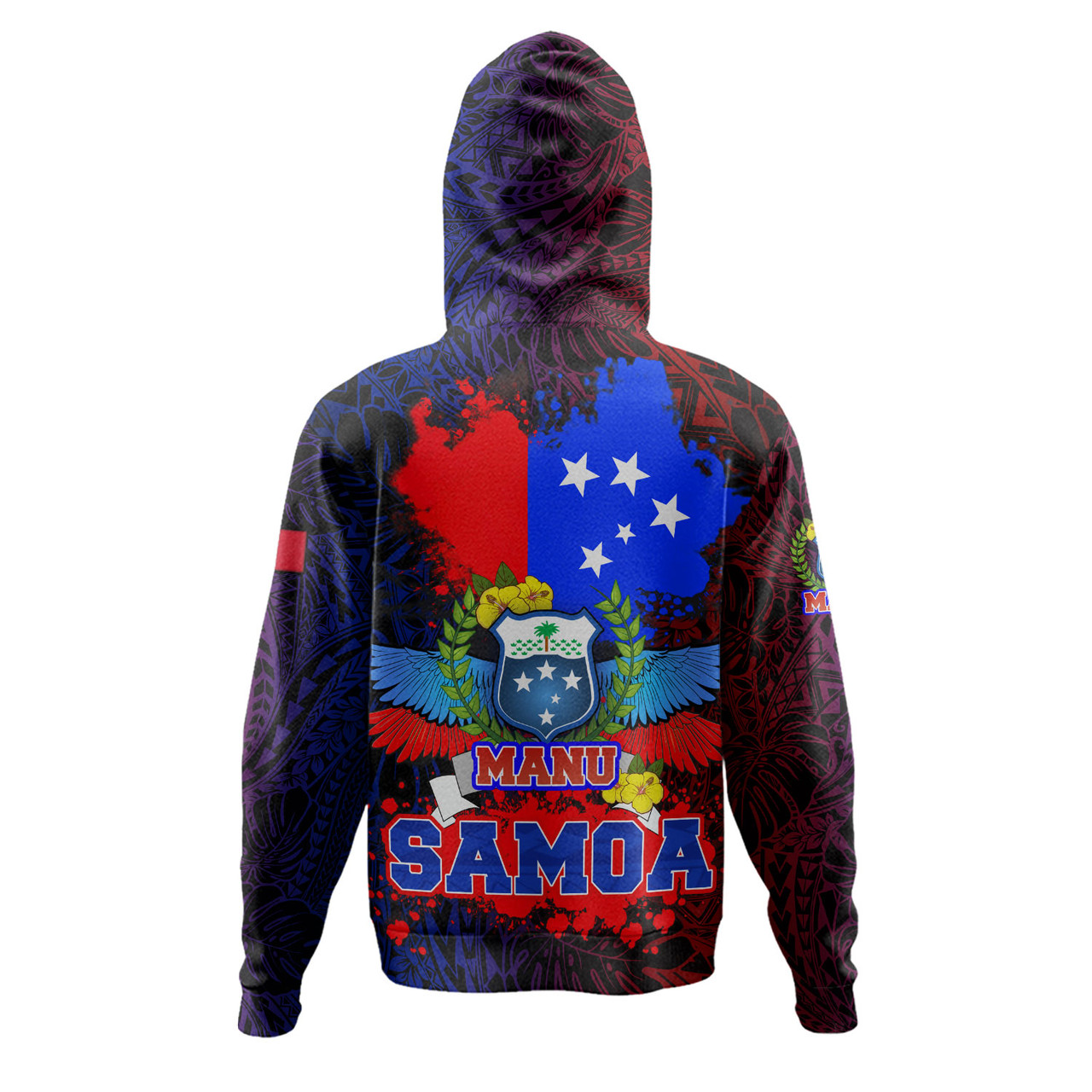 Samoa Custom Personalised Hoodie Manu Wings Color Flag Style