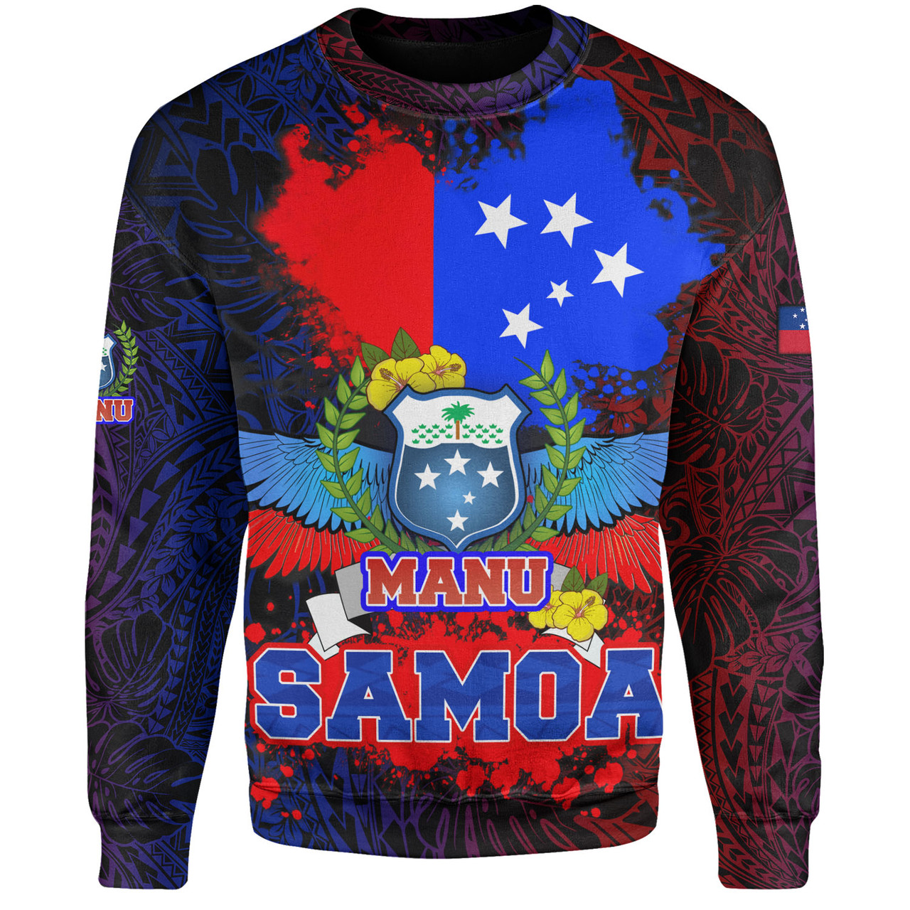 Samoa Sweatshirt Manu Wings Color Flag Style