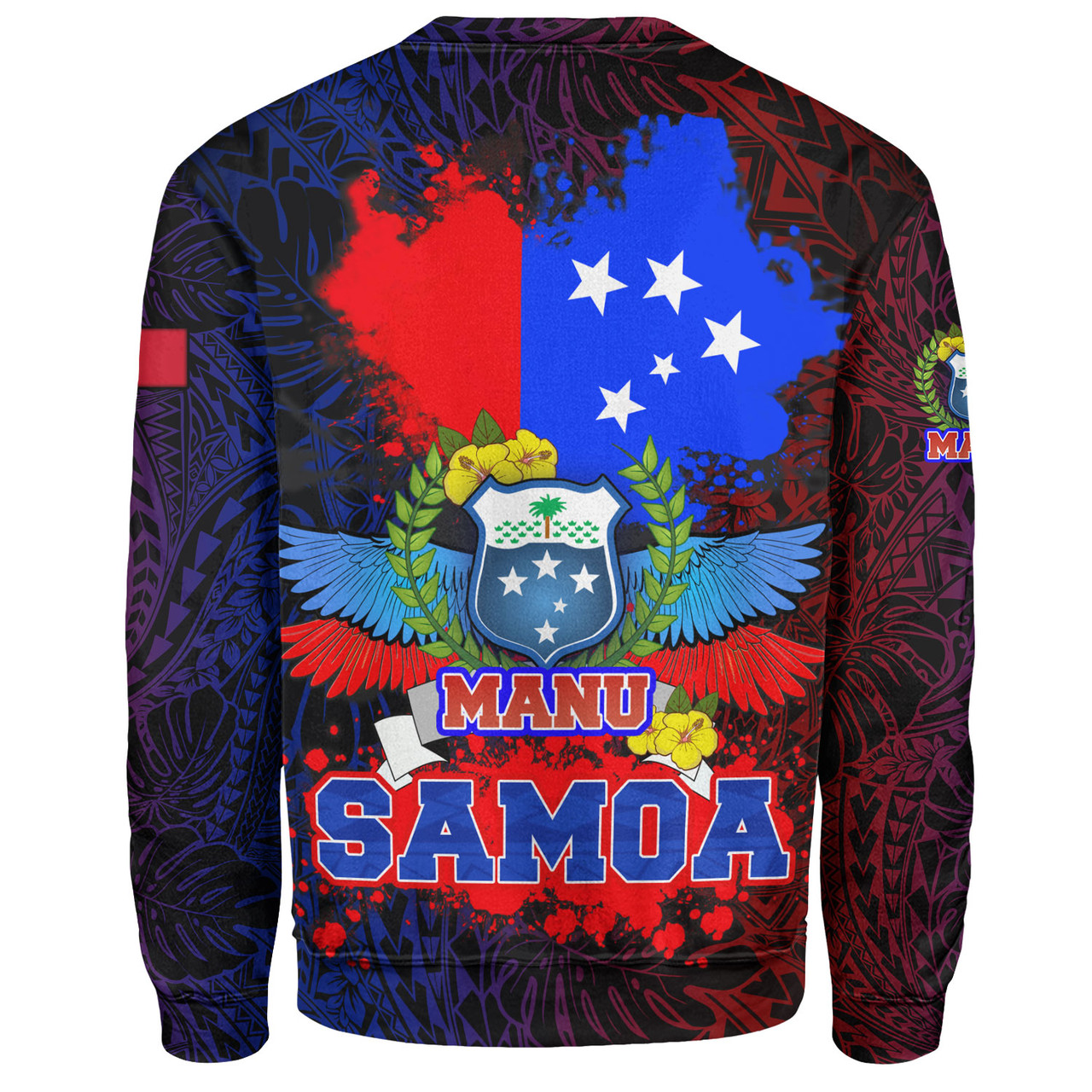 Samoa Sweatshirt Manu Wings Color Flag Style