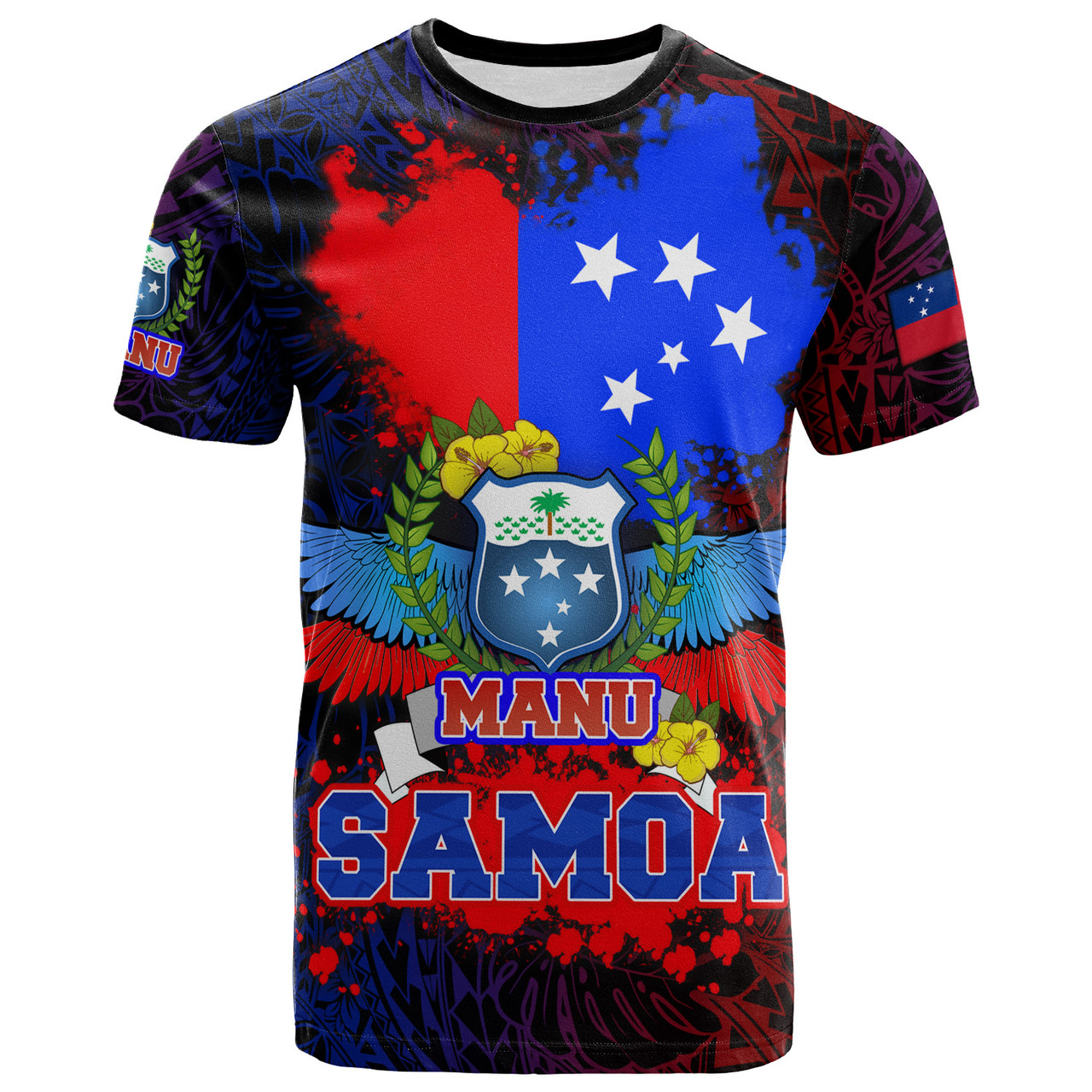 Samoa Custom Personalised T-Shirt Manu Wings Color Flag Style