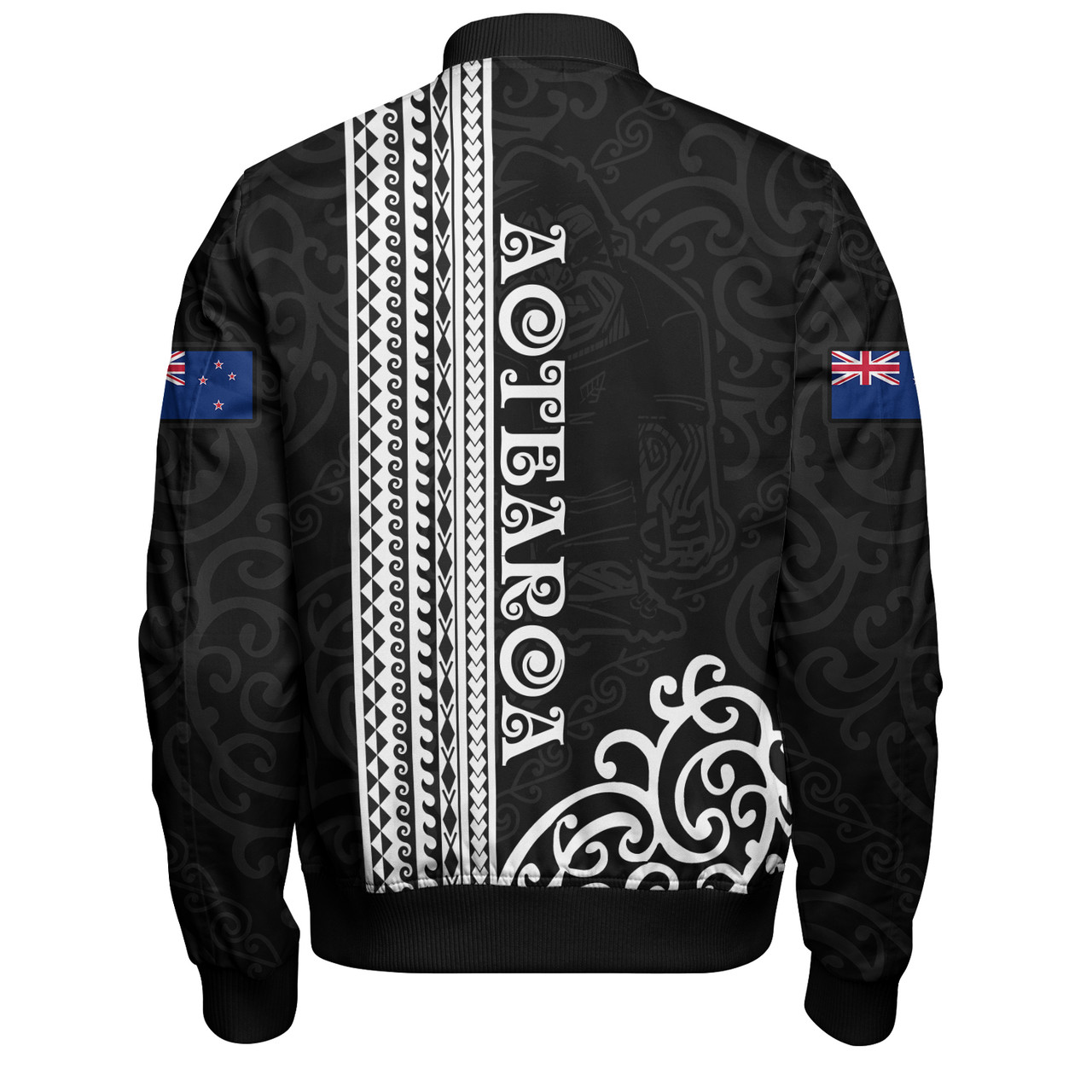 New Zealand Bomber Jacket Custom NZ Rugby Silver Fern And Map Maori Tribal Black Jersey