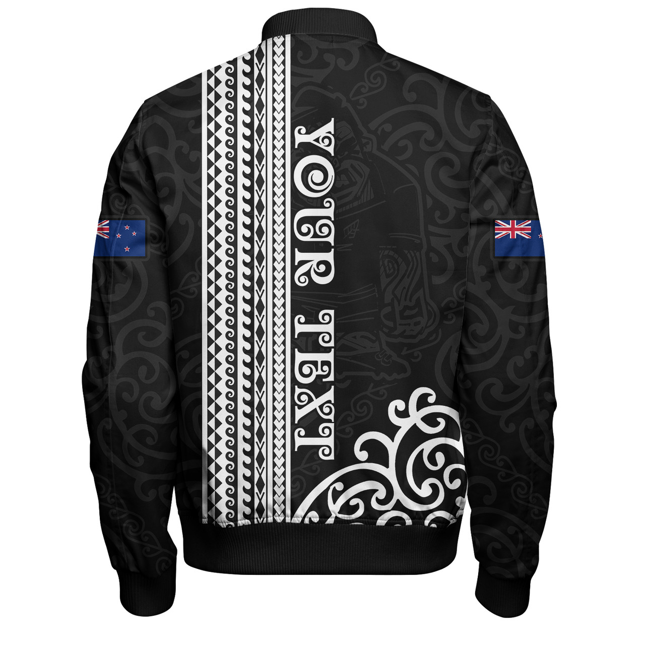 New Zealand Bomber Jacket Custom NZ Rugby Silver Fern And Map Maori Tribal Black Jersey